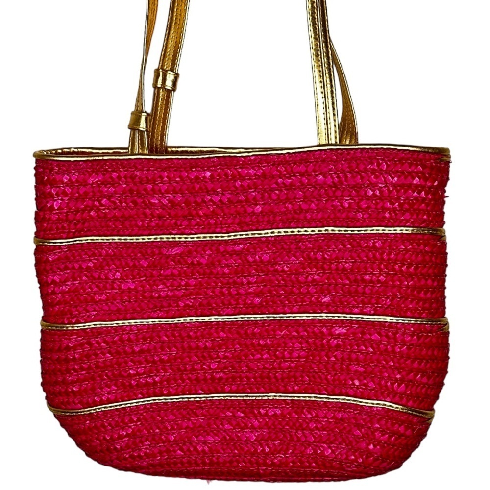 Vintage‎ Worthington Pink Straw Purse - Picture 2 of 6